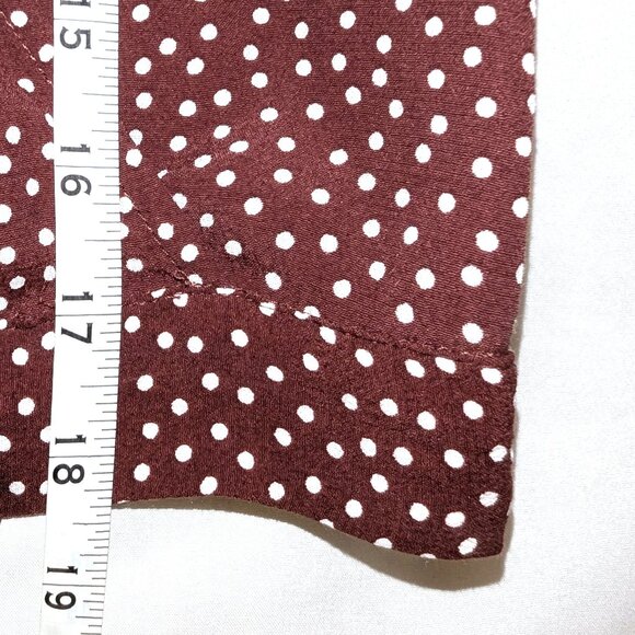 Abercrombie & Fitch | Burgundy Polka Dot Surplice ¾ Sleeve Blouse Top | Small - Picture 11 of 11